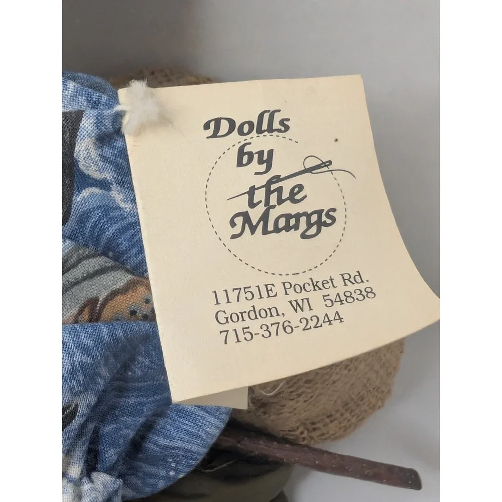 Vintage 1996 Dolls By The Margs Fisherman Cloth Doll Signed Handcrafted Folk Art